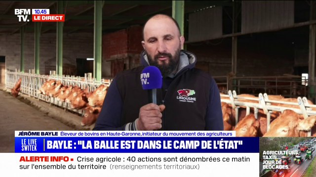 Le rôle de sauver l'agriculture française, ce n'est pas celui de Jérôme Bayle mais celui des syndicats assure l'éleveur de bovins