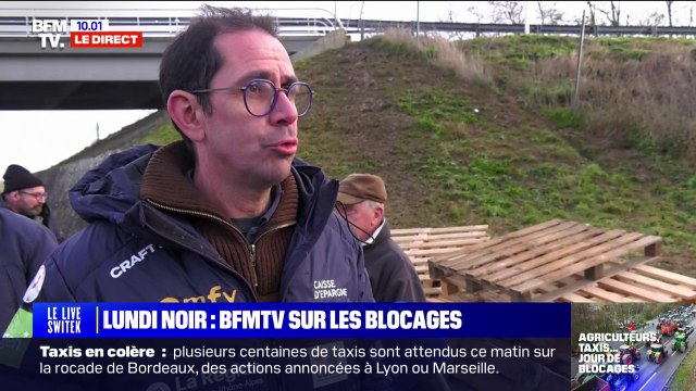 Colère des agriculteurs: 80 à 100 taxis rejoignent le barrage sur l'A11 par solidarité