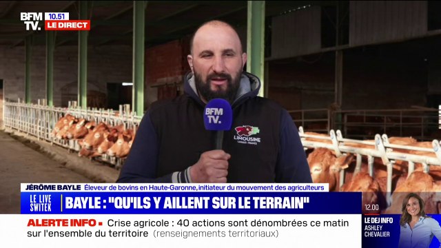 Colère des agriculteurs: Ce n'est pas impossible que Jérôme Bayle prenne l'avion et monte à Paris affirme l'éleveur de bovins
