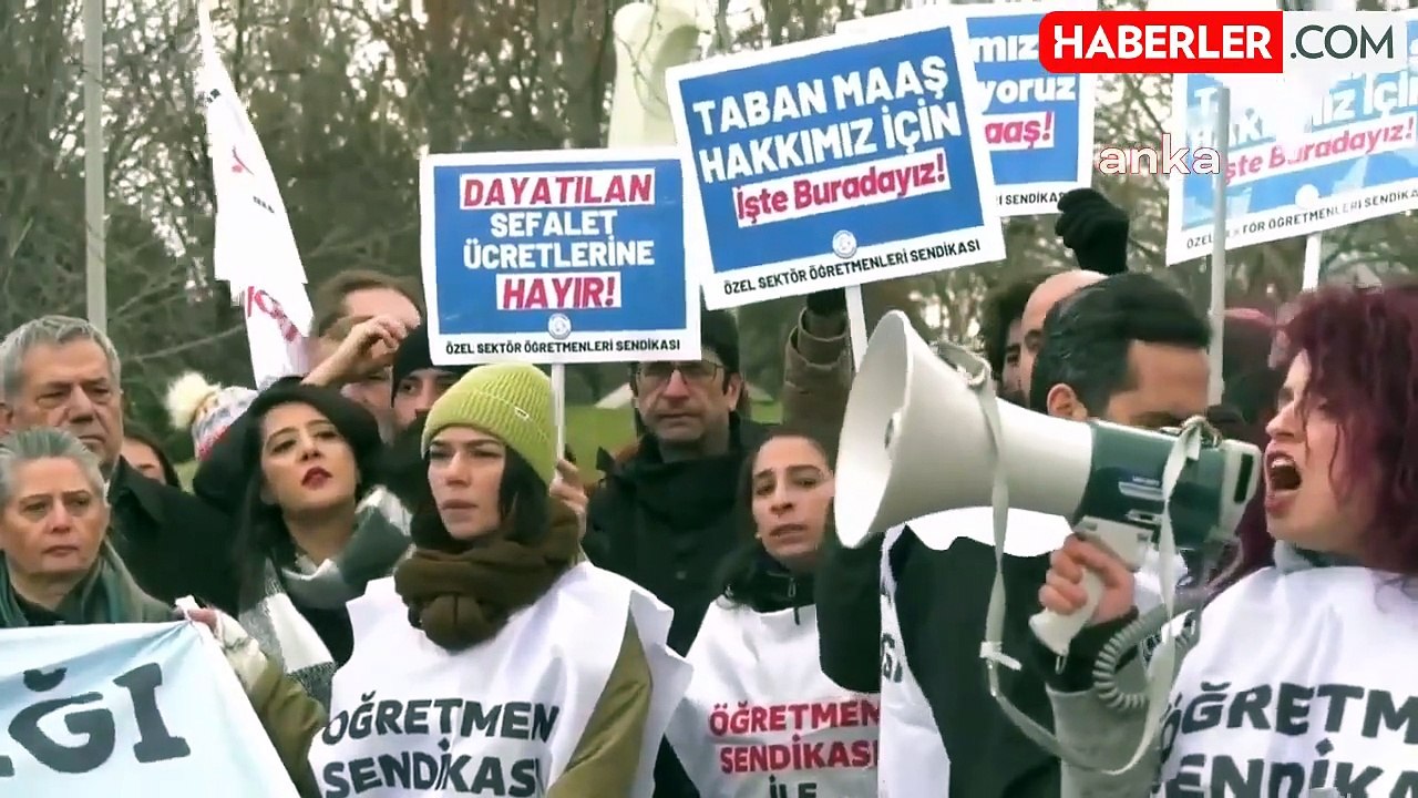 Özel Sektörde Çalışan Öğretmenler TBMM Önünde Taban Maaş Haklarını İstiyor