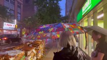 Exploring USA: Ep # (33) | Walking In The Rain Times Square NYC Sound Ambience Rain Soundscape ASMR binaural city sounds virtual walk