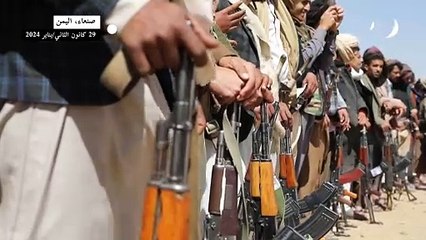 تظاهرة لقوات قبلية مسلحة في صنعاء دعماً للحوثيين