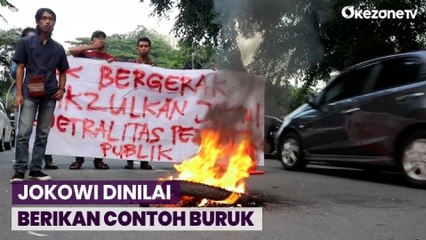 Dinilai Berikan Contoh Buruk, Mahasiswa Demo hingga Bakar Ban Desak Jokowi Mundur