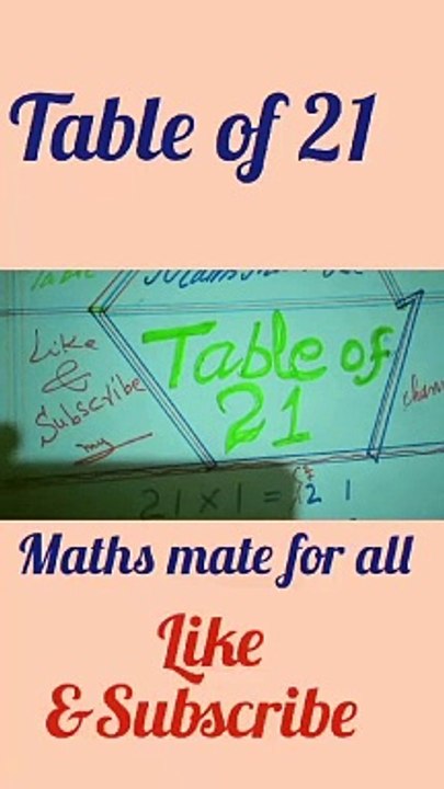 Table of 21.#tabletrick #mathsschool