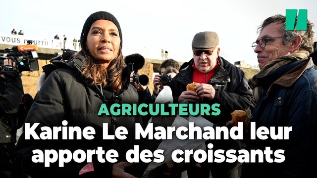 Blocages des agriculteurs près de Paris : Karine Le Marchand leur apporte des croissants