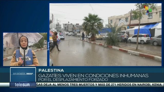 Gazatíes viven en condiciones inhumanas por el desplazamiento forzado