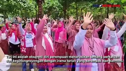 Ribuan Perempuan Menari Tari Kolosal Rakyat Membatik Bentuk Dukungan untuk Ganjar-Mahfud di Pangandaran