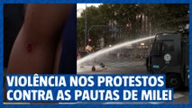 Violência policial em protestos na argentina interditam debates no congresso