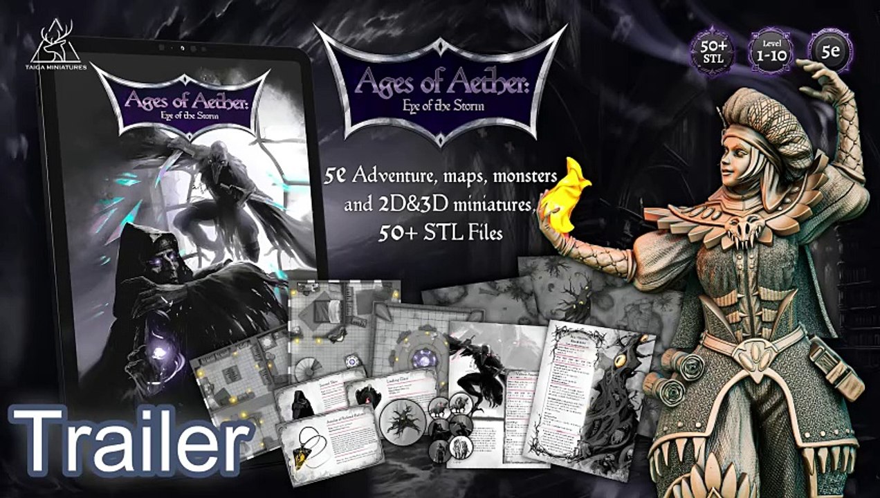 AGES OF AETHER: EYE OF THE STORM | STL Ready-To-Play adventure for the 5th Edition and fantasy RPG