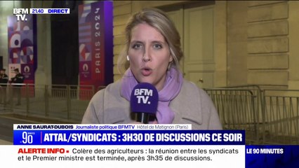 Mobilisation des agriculteurs: la réunion entre Gabriel Attal et les présidents de la FNSEA et des "Jeunes Agriculteurs" s'est achevée après 3H35 de discussions