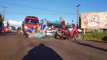 Acidente de trânsito envolvendo duas motos deixa uma mulher ferida no Parque São Paulo