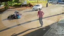 Câmera registra acidente entre duas motos no Parque São Paulo