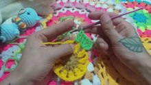 ADORNO GIRASOL A CROCHET