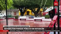 Rutilio Escandón inaugura la rehabilitación del Parque Público Municipal, en Ostuacán