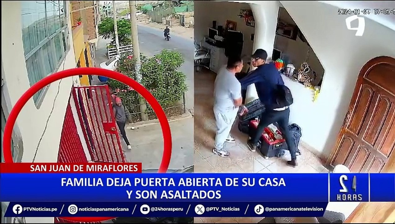 SJM: buscan identificar a ladrones que ingresaron a vivienda luego que familia dejara la puerta abierta