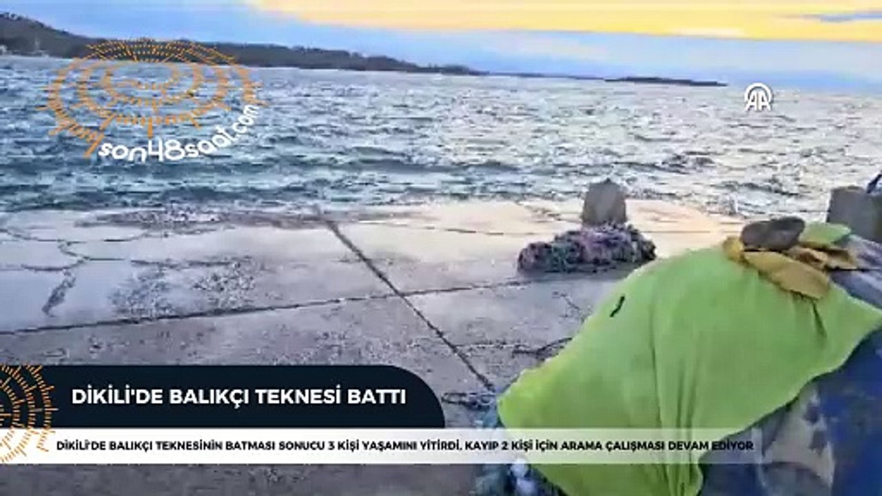İzmir'in Dikili ilçesinde balıkçı teknesi battı