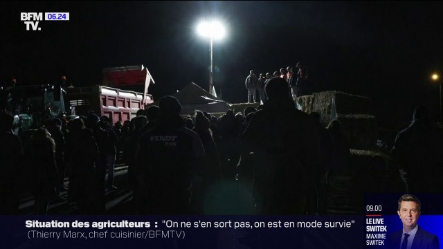Yvelines: une nuit avec les agriculteurs sur l'A10