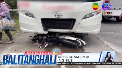 Rider, patay matapos sumalpok at makaladkad ng bus | BT
