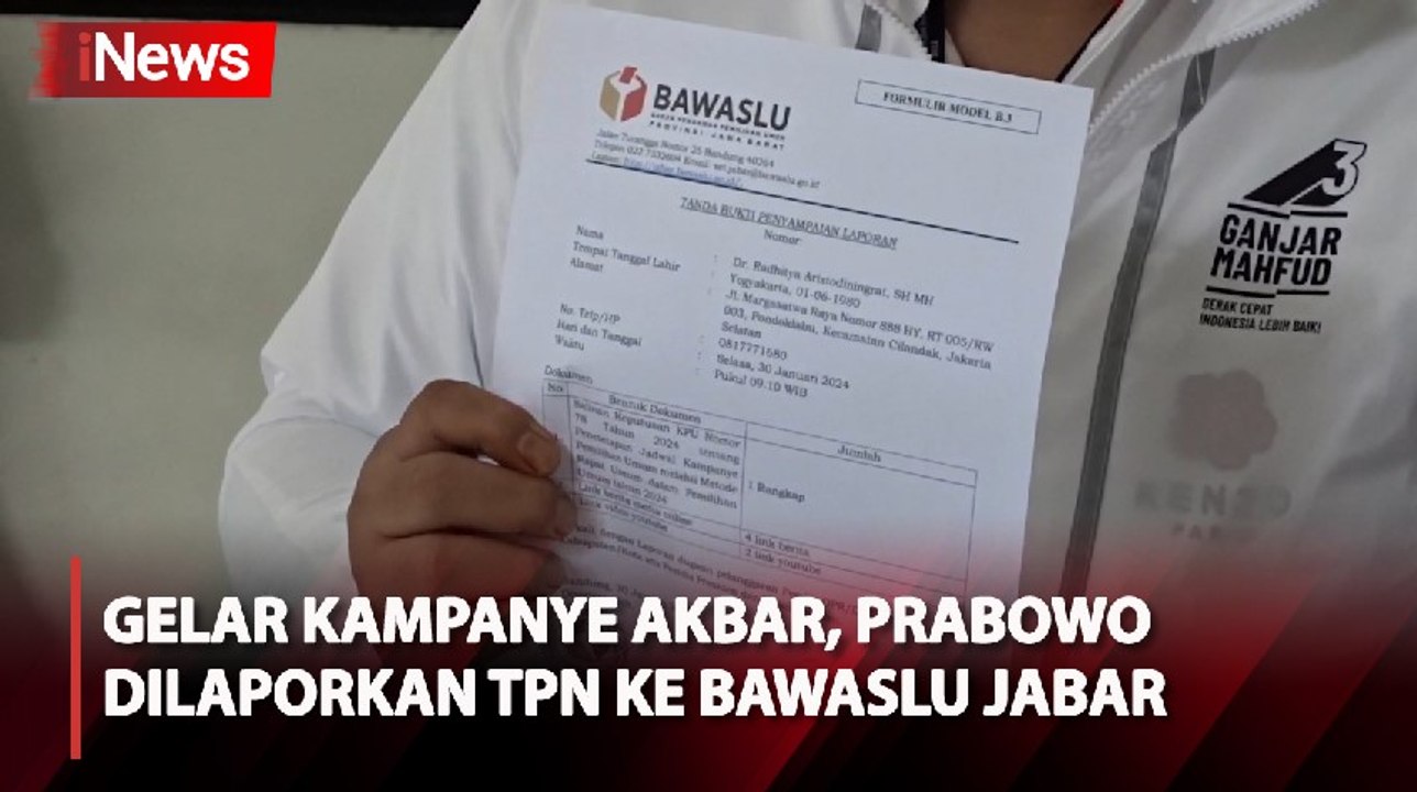 Gelar Kampanye Akbar di Majalengka dan Subang, Prabowo Dilaporkan TPN Ganjar-Mahfud ke Bawaslu Jabar