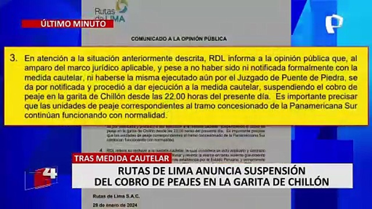 Rutas de Lima suspendió cobro de peaje en Puente Piedra - Vídeo Dailymotion