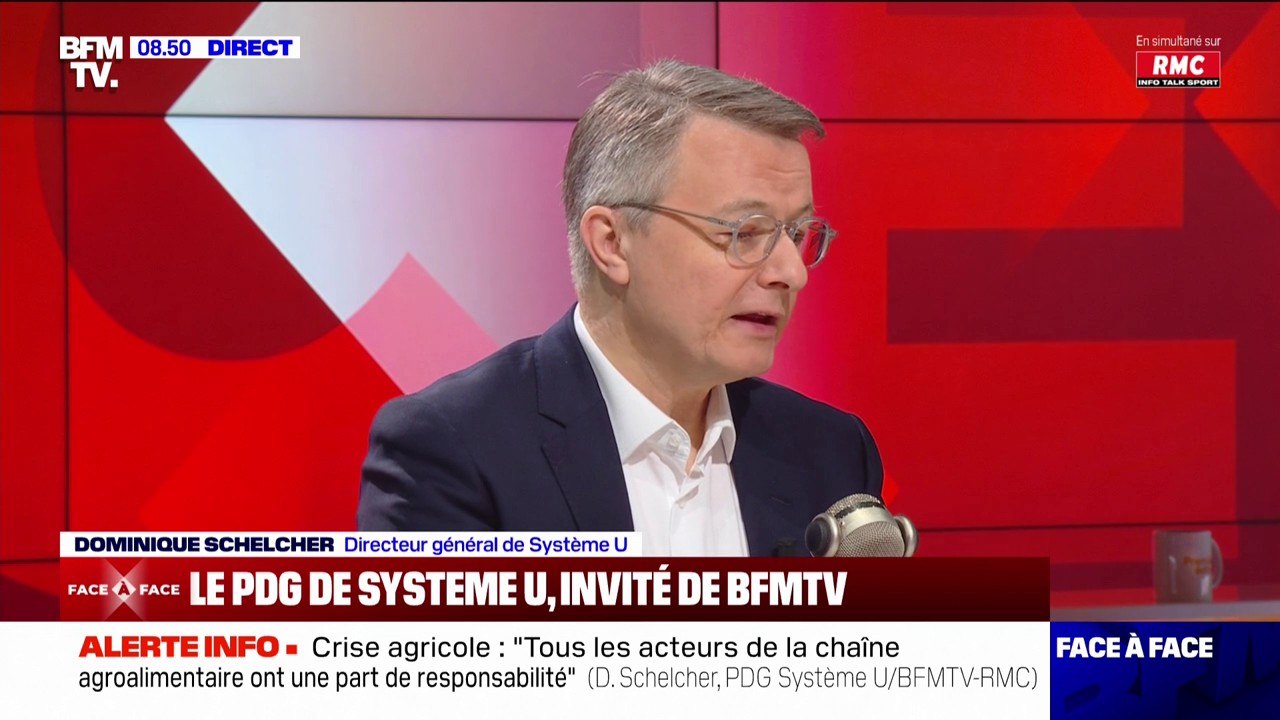 Dominique Schelcher, PDG de Système U affirme "qu'il y aura encore une hausse" des prix sur certains produits
