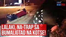 Lalaki, na-trap sa bumaligtad na kotse! | GMA Integrated Newsfeed