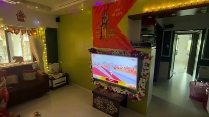 Sadguru Aniruddha Bapu watching live Pranpratishthapana of Ram Moorti at Ram Mandir, Ayodhya