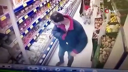 Hırsızın kavurma ve pastırmayı çalarken rahat tavırları şaşırttı! O anlar kameraya böyle yansıdı!