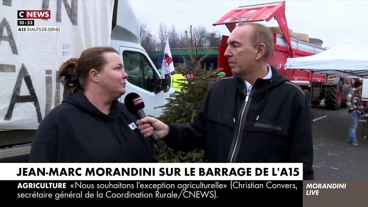 Jean-Marc Morandini sur CNews depuis un barrage d'agriculteurs: Les larmes d'une agricultrice qui craque en évoquant son quotidien et ses difficultés - Regardez
