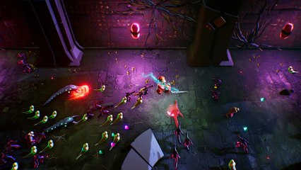 Im actionreichen Entropy Survivors spielt ihr einen schießwütigen Frosch auf einem Mech