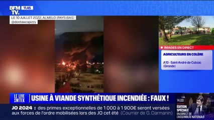 Est-il vrai que des agriculteurs ont incendié une usine à viande synthétique de Bill Gates aux Pays-Bas? BFMTV répond à vos questions