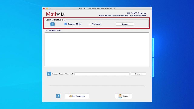 Mailvita EML to MSG Converter for Mac - Convert Windows Live Mail EML files to MSG