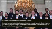 PHOTOS Emmanuel Macron reçoit les handballeurs à l'Elysée : Amélie Oudéa-Castéra présente pour accueillir les champions