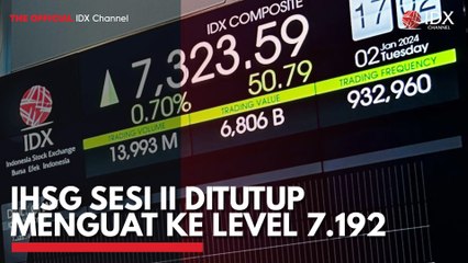 IHSG Sesi II Ditutup Menguat ke Level 7.192