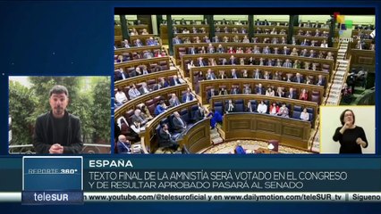 Congreso español debatirá el texto final de la amnistía