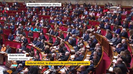 Le Premier ministre Gabriel Attal devant les députés à l'Assemblée nationale: "La France ne sera jamais un pays qui subit, ni hier, demain"