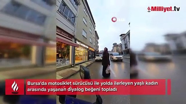 Yaşlı kadınla motosikletli gençlerin diyalogu gülümsetti