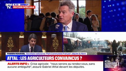 Fabien Roussel (PCF): "Ce n'est pas Gabriel Attal qu'on a entendu, c'est Gabriel Thatcher. C'est un discours très libéral qui a été prononcé"