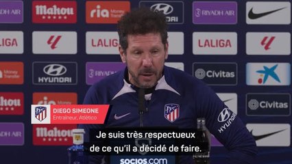 Atlético - Simeone : "Je suis très respectueux de ce que Xavi a décidé de faire"