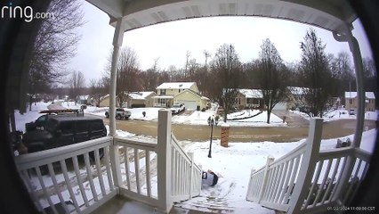 Icy Steps Cause Guy to Slide All the Way Down