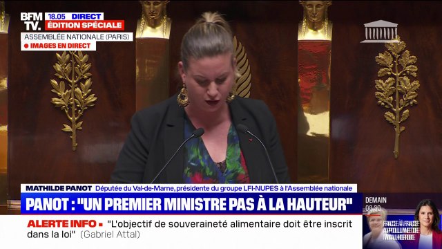 Mathilde Panot à Gabriel Attal: Le peuple tout entier n'en pleut plus de vos politiques