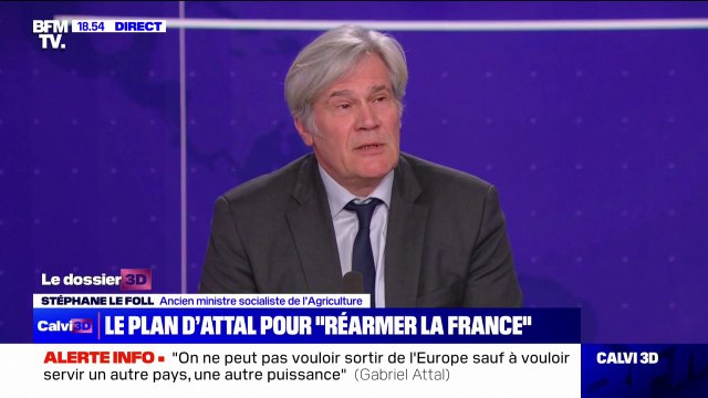 Déclaration de politique générale de Gabriel Attal: Une somme de mesures qui s'alignent sans aucun diagnostic , pour l'ancien ministre de l'Agriculture Stéphane Le Foll