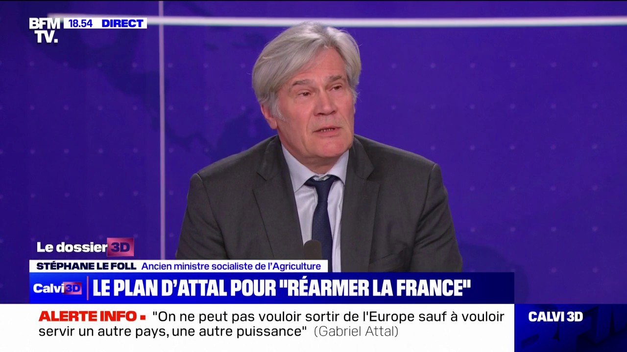 Déclaration de politique générale de Gabriel Attal: "Une somme de mesures qui s'alignent sans aucun diagnostic", pour l'ancien ministre de l'Agriculture Stéphane Le Foll