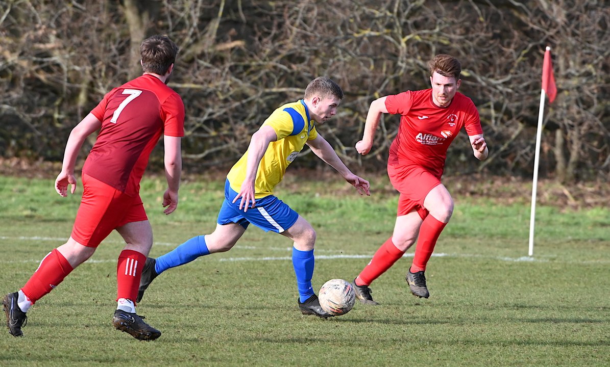 Ripley Village FC, red, lose 3-1 at home to Dial Square in the Surrey ...