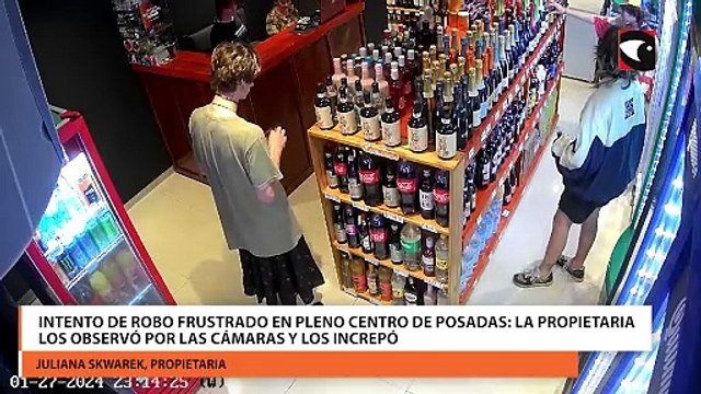 Intento de robo frustrado en pleno centro de Posadas la propietaria los observó por las cámaras y los increpó