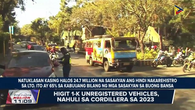 Higit 1K unregistered vehicles, nahuli sa Cordillera sa 2023