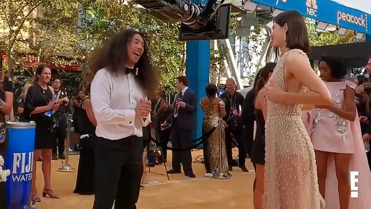 Alexandra Daddario GLAMBOT_ BTS at 2022 Emmys video Dailymotion