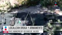 Aseguran 6 vehículos con drogas y armas en los Ojuelos, Jalisco