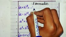 Important basic algebraic formulas class 9th