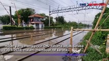 Hujan Deras Sejak Selasa Malam Rendam Rel Kereta Commuter Line di Jakarta Utara